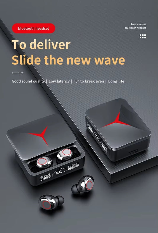 Écouteurs sans fil Bluetooth 5.2 TWS, M90 Pro, casque de jeu, réduction du bruit, musique sportive, écouteurs pour téléphones, affichage LED, nouveau